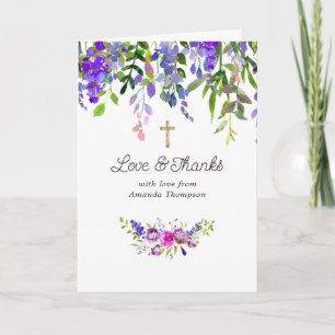 Aquarel Violet Bloemig Bevestiging Bedankkaart