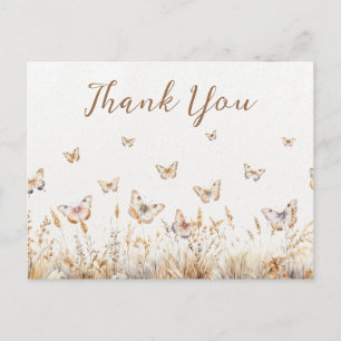 Aquarel Vlinder Boho Baby Shower Bedankt Briefkaart