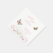 Aquarel Vlinder Wildflower Baby shower Servet (Hoek)