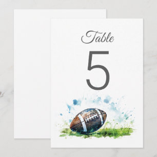 Aquarel Voetbal Baby Shower Tafel Nummers Kaart