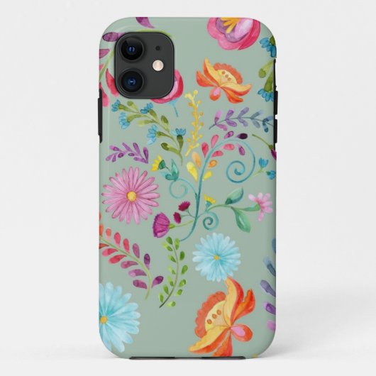 Aquarel Volk Bloemen - Aanpasbaar Case-Mate iPhone Case (Achterkant)