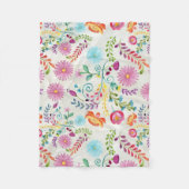Aquarel Volk Bloemen - Aanpasbaar Fleece Deken (Voorkant)
