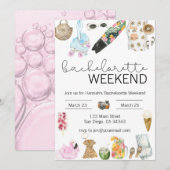 Aquarel vrijgezellenfeest uitnodiging (Voorkant / Achterkant)