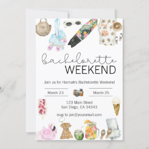 Aquarel vrijgezellenweekend uitnodiging