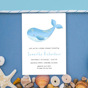 Aquarel Walvis Onderwater Baby Shower Kaart