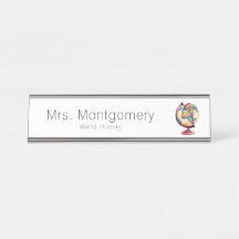 Aquarel Wereldbol Geschiedenis of Geografie Leraar