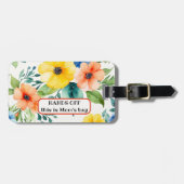 Aquarel Wildbloemen Mam Bagagelabel (Voorkant horizontaal)