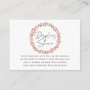 Aquarel Wilde Bloem Baby Shower Weergave Shower Informatiekaartje