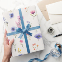 Aquarel Wilde Bloem Botanische Inpakpapier