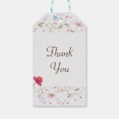 Aquarel Wilde Bloem Bruidsfeest Dank Je Cadeaulabel (Achterkant)