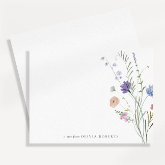 Aquarel Wilde Bloem Hoek Notitiekaart Kaart