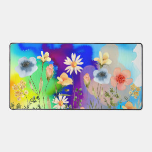 Aquarel Wilde Bloem Kunst Kleurrijke Bloemen Bureaumat