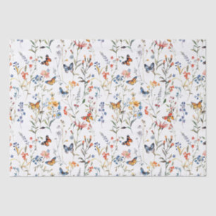 Aquarel wilde bloem vlinder Verpakking Tissuepapier