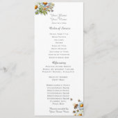 Aquarel Wilde Bloemen Bij Huwelijksprogramma Programma (Voorkant)