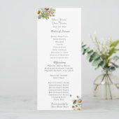 Aquarel Wilde Bloemen Bij Huwelijksprogramma Programma (Staand voorkant)