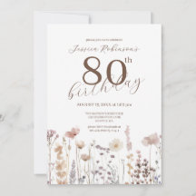 Aquarel Wilde Bloemen Tachtigste Verjaardag