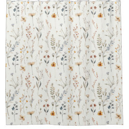 Aquarel wildflower boho stijl douchegordijn