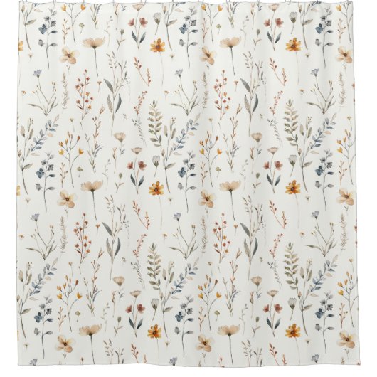 Aquarel wildflower boho stijl douchegordijn (Voorkant)