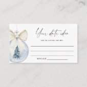 Aquarel winter Date night ideeën \ Date jar Informatiekaartje (Voorkant)