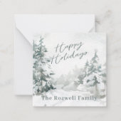 Aquarel Winter Sneeuwlandschap Persoonlijk Notitiekaartje (Voorkant)