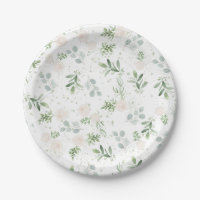 Aquarel Witte Bloemen en Eucalyptusbladeren