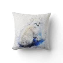 Aquarel Witte Kitten