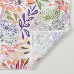 Aquarel witte, roze bloemen  wandkleed