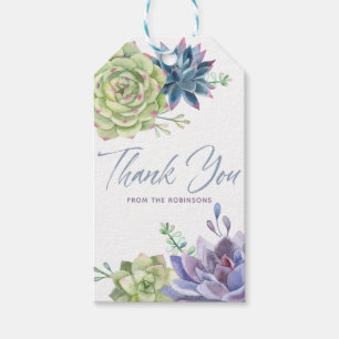 Aquarel Woestijn Cactus Succulenten Bedankt Cadeaulabel