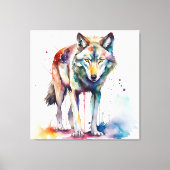 Aquarel Wolf's Dreamland Canvas Afdruk (Voorkant)