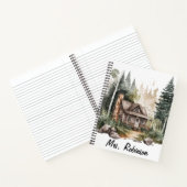 Aquarel Woodland Pine Tree Forest Notitieboek (Binnen)