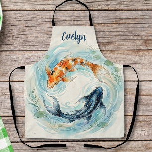 Aquarel Yin Yang Koi Vis Schort