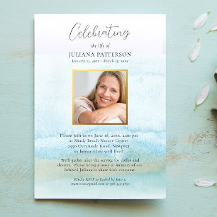 Aquarel Zandstrand Viering Van Het Leven Foto Kaart