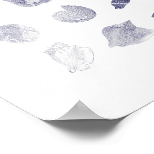 Aquarel Zee Shell nautische kunst Poster (Hoek)