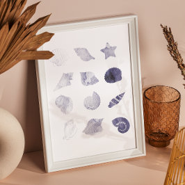 Aquarel Zee Shell nautische kunst Poster