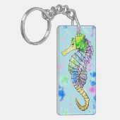Aquarel zeepaardje sleutelhanger (Voorkant Links)