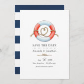 Aquarel Zeevaart Trouwfoto Save The Date (Voorkant / Achterkant)