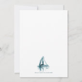 Aquarel Zeilboot Datumkaart wijzigen Save The Date (Achterkant)