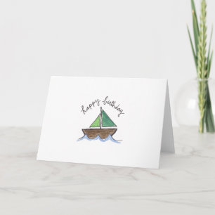 Aquarel zeilboot kaart