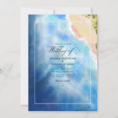 Aquarel zomer strand bruiloft uitnodiging (Voorkant)