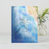 Aquarel zomer strand bruiloft uitnodiging (Staand voorkant)