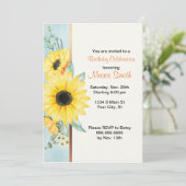 Aquarel Zonnebloem Feest Uitnodiging – Bewerkbaar (Staand voorkant)