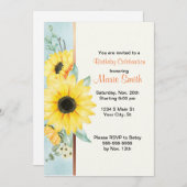 Aquarel Zonnebloem Feest Uitnodiging – Bewerkbaar (Voorkant / Achterkant)