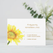 Aquarel Zonnebloem Trouw RSVP (Staand voorkant)