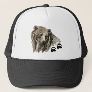 Aquarel Zwarte Beer Wilde Natuur Dieren Kunst Trucker Pet