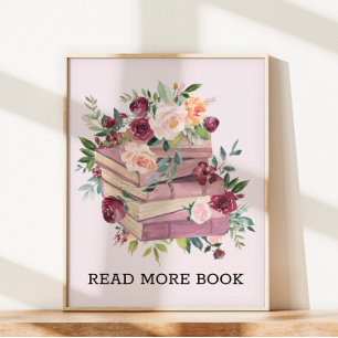 Aquarelboek en roos bloem lees citaat poster