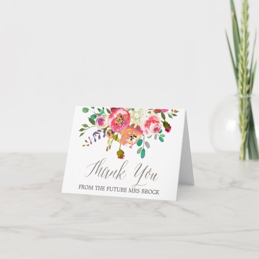 Aquarelboeket Bedankt Van de Toekomstige Mevrouw (Voorkant)