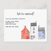 Aquarelhuis Adreswijziging Aankondigingskaart (Voorkant)