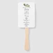 Aquarelkerk Traditioneel Monogram Huwelijk Handwaaier (Voorkant)