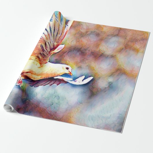 aquarell dove cadeaupapier (Uitgerold)