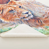 aquarell lion sherpa deken (3/4)